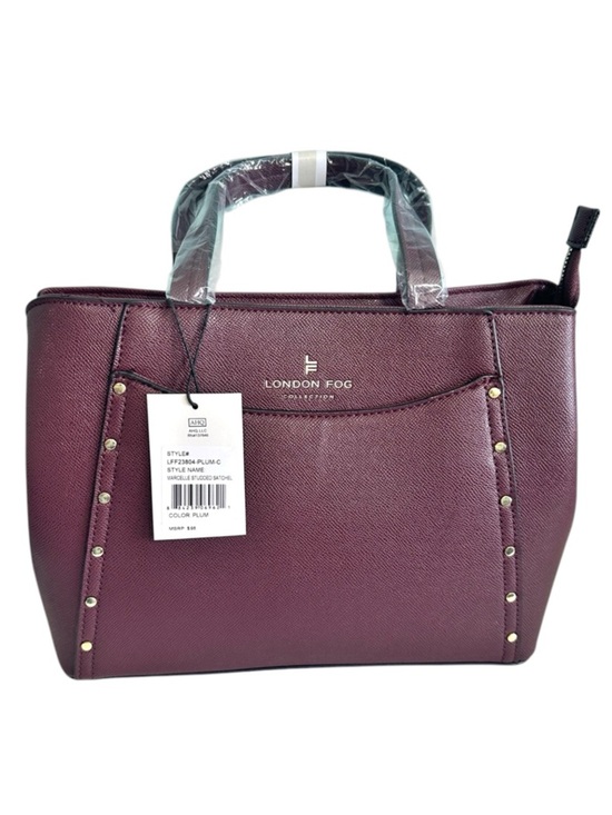 London Fog Handbags - NWT London Fog 100th Anniversary Marcelle Studded Satchel Plumb
